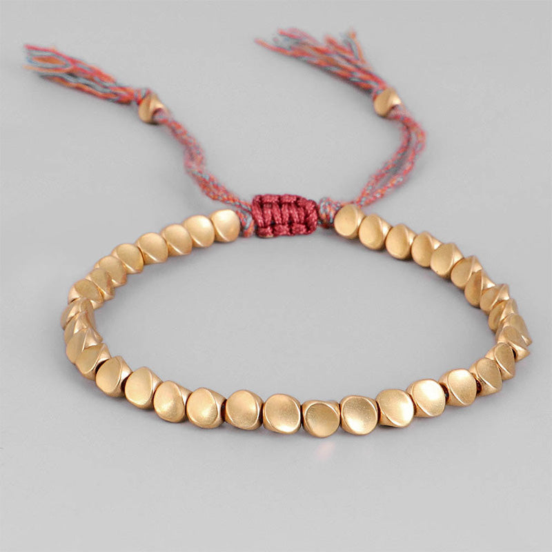 Braccialetto portafortuna con perline di rame tibetano Buddha Stones - image 1