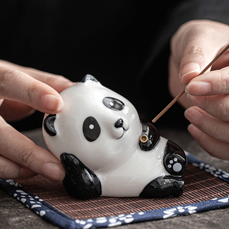 Decorazione per bruciatore di incenso in ceramica con gatto e panda, per benedizione - image 18