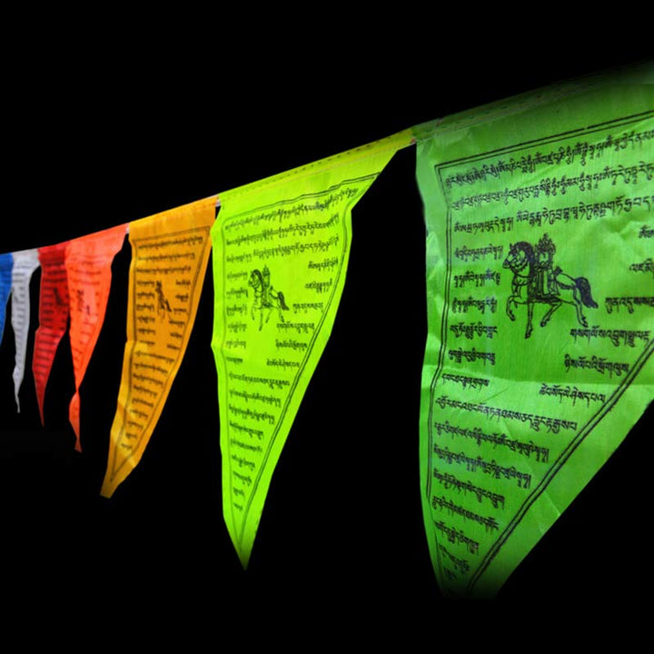 Bandiere di preghiera triangolari tibetane per esterni, 25 pezzi, per decorazione. - image 4