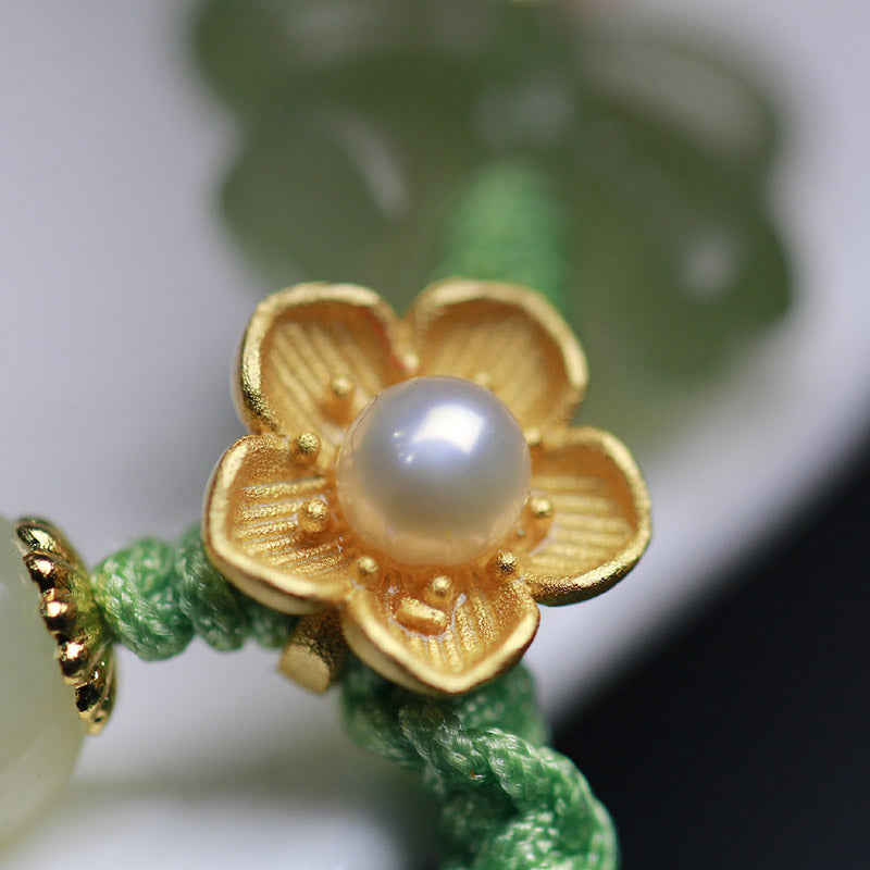 Bracciale Buddha Stones 925 Sterling Silver Jade Luck Flower Butterfly - image 13