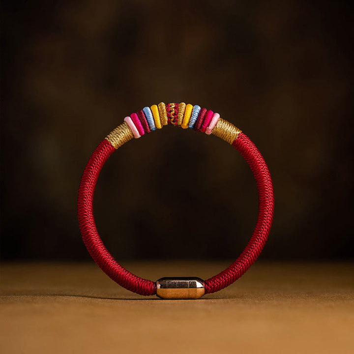 Braccialetto intrecciato con fibbia magnetica e protezione del nodo King Kong fatto a mano tibetano Buddha Stones