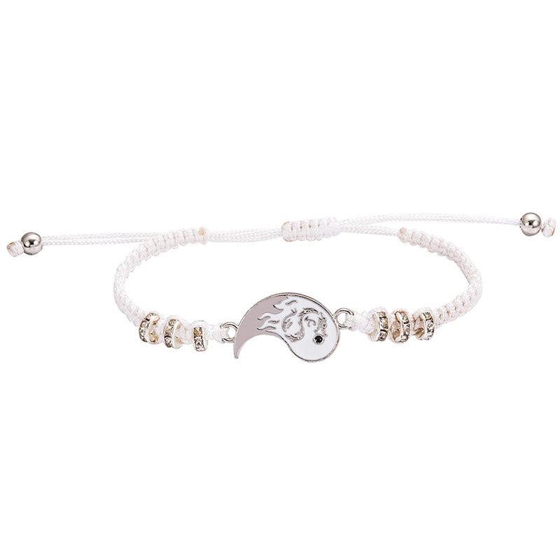 Braccialetto coppia drago Yin Yang Buddha Stones 2 pezzi