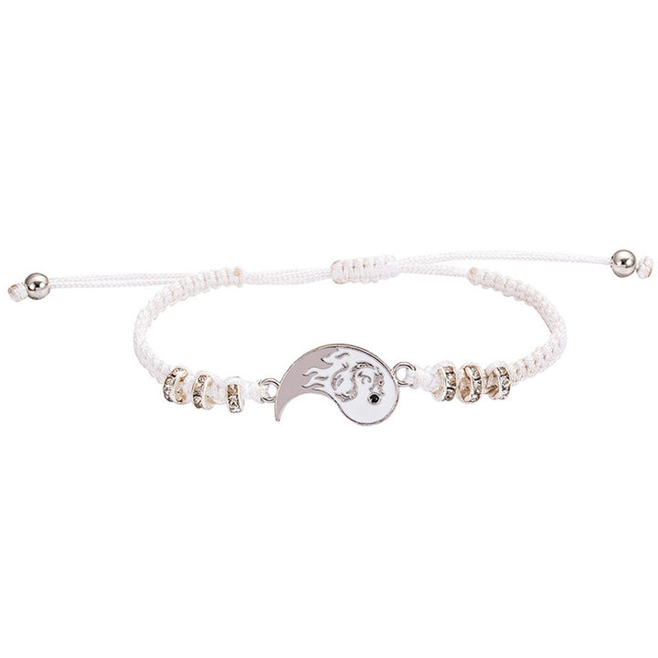 Braccialetto coppia drago Yin Yang Buddha Stones 2 pezzi