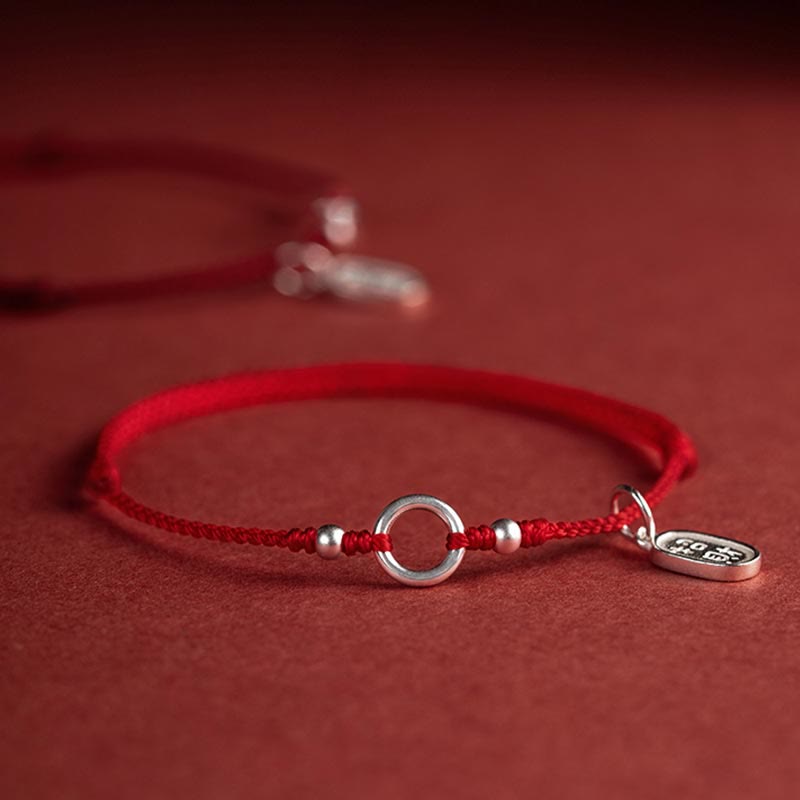 Braccialetto in corda rossa con fibbia in argento sterling 925 Buddha Stones Lucky Fortune Peace Joy Lotus Peace - image 18
