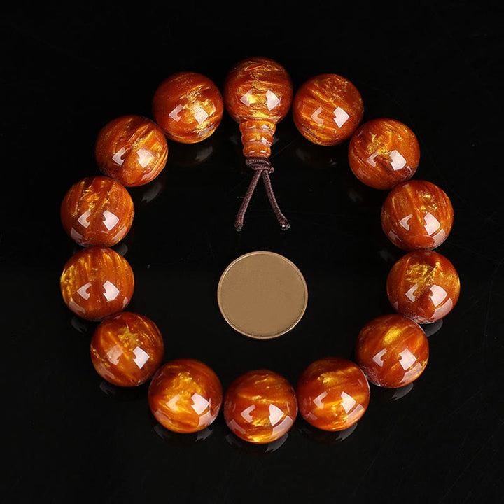 Buddha Stones Golden Sea Willow Braccialetto Mala Successo Positivo - image 2
