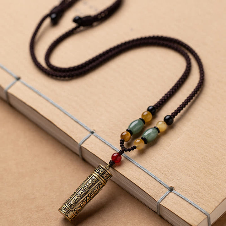 Buddhastoneshop Tibet Om Mani Padme Hum Agata Shurangama Sutra Collana con pendente di protezione - image 6