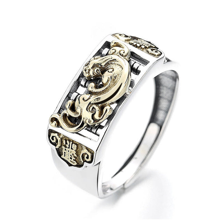 Anello regolabile Buddha Stones 925 Sterling Silver PiXiu Luck Wealth - PiXiu (Ricchezza♥Fortuna) - image 0