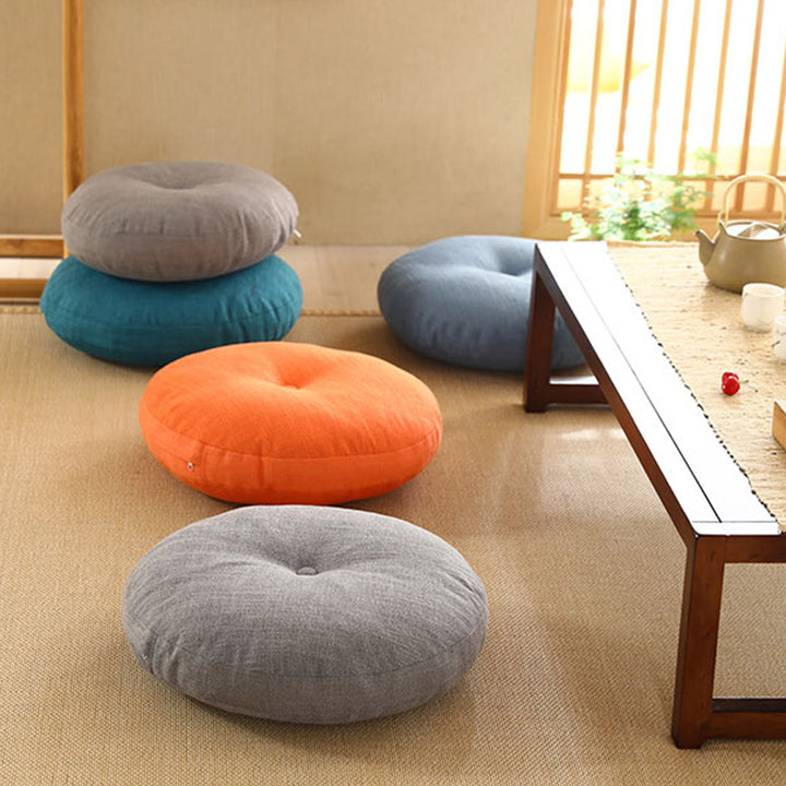 Cuscino per seduta da meditazione in lino con motivo semplice Buddha Stones e loto, decorazione per la casa e il soggiorno - image 3