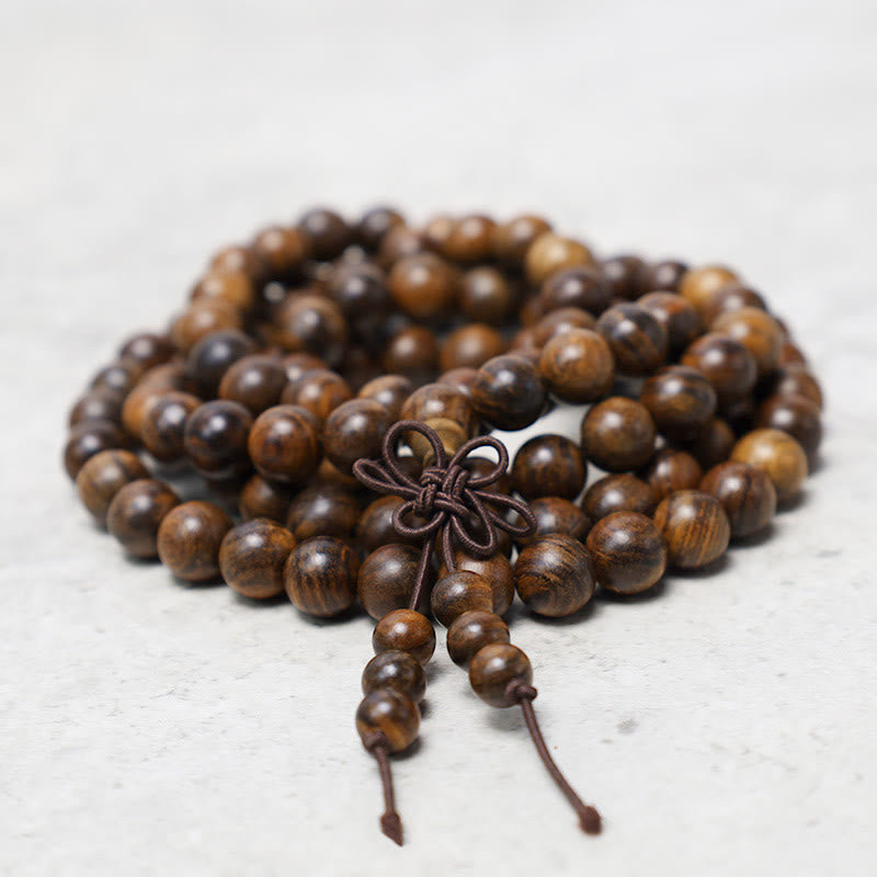 Buddha Stones 108 Mala Beads Bracciale Preghiera Meditazione Sandalo Elastico - image 1