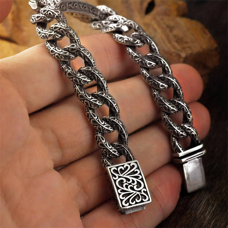 Braccialetto curativo inciso con motivi vintage Buddha Stones