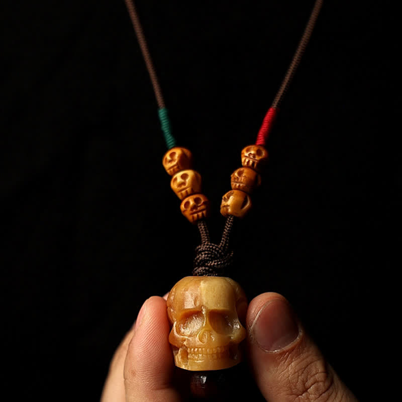 Buddha Stones Tibetano Osso di Cammello Teschio Il Signore del Cadavere Collana con Ciondolo per la Protezione della Foresta - image 3