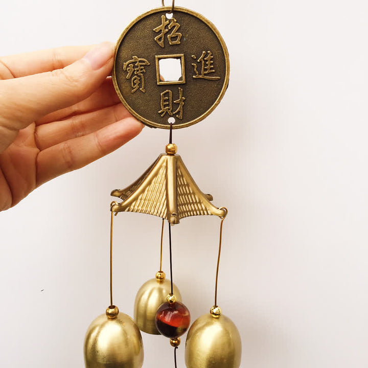 Buddha Stones Benedizione Lettera Elefante Bagua Moneta di Buon Auspicio Appeso al Muro Campanello Campana Decorazione per la Casa Fatta a Mano - image 11