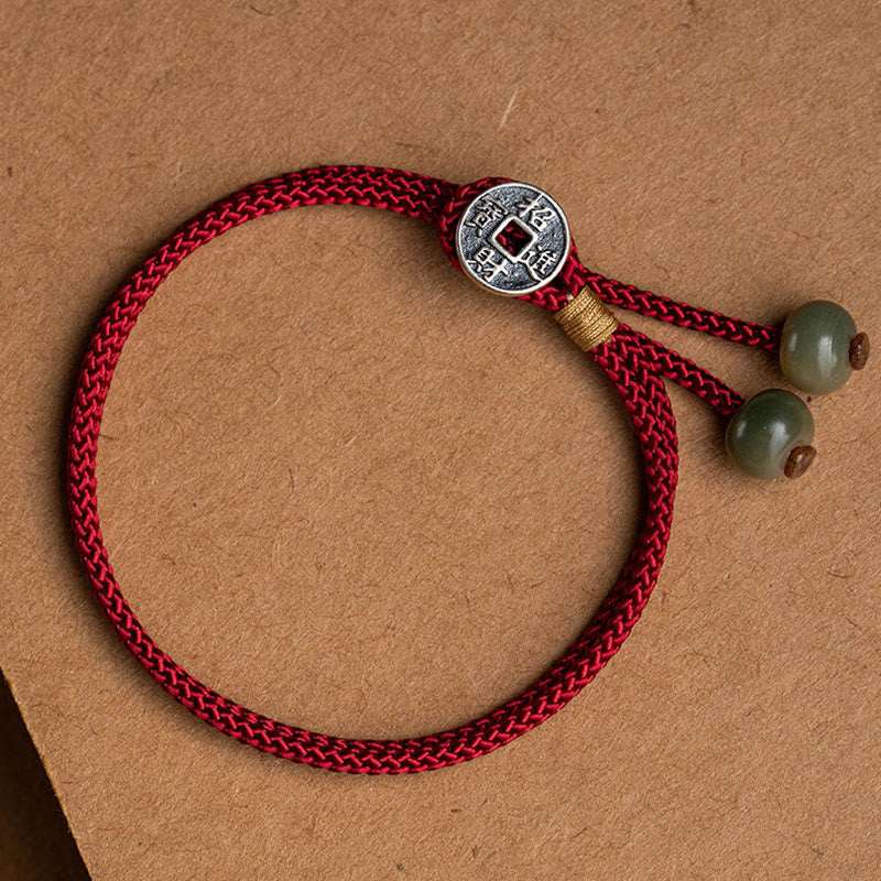 Braccialetto intrecciato rosso in argento sterling 925 con Buddha Stones e semi di Bodhi ciano, fatto a mano, per la protezione. - image 13