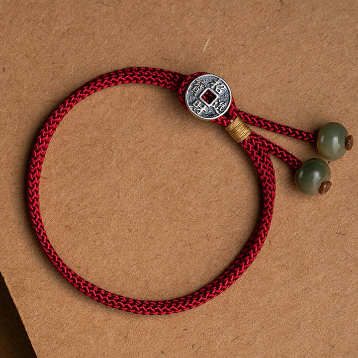 Braccialetto intrecciato rosso in argento sterling 925 con Buddha Stones e semi di Bodhi ciano, fatto a mano, per la protezione. - image 13