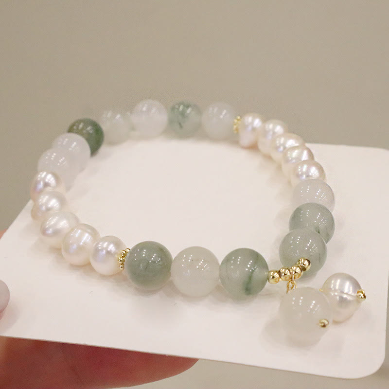 Braccialetto di sincerità di guarigione di perle naturali Buddha Stones Jade
