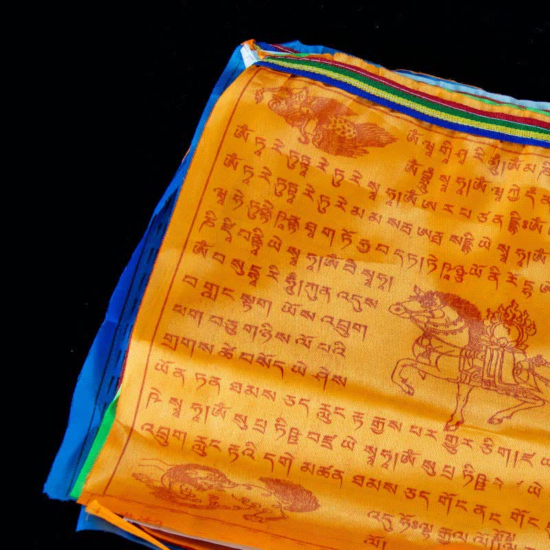 Bandiere di preghiera tibetane a 5 colori con simbolo del cavallo del vento, per esterni, 20 pezzi - image 4