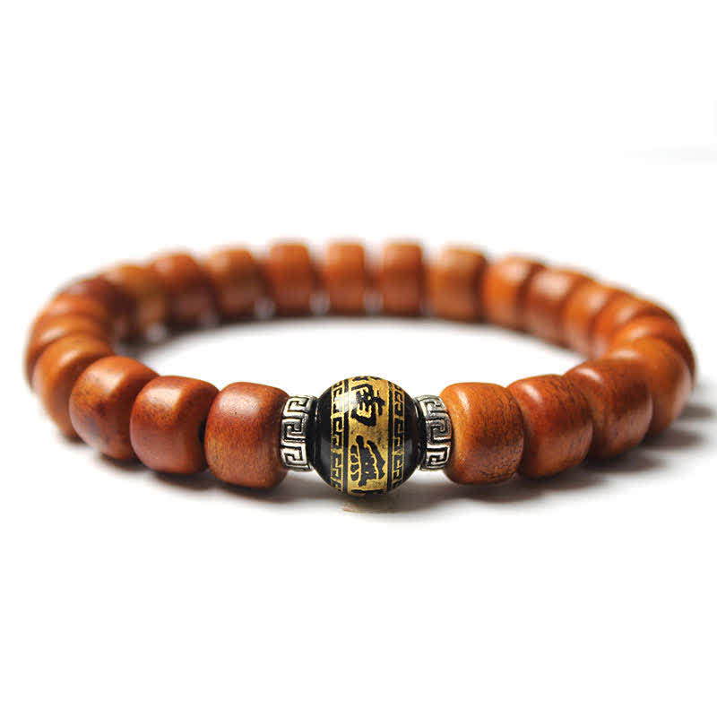 Bracciale Buddha Stones, perline di osso tibetano, Om Mani Padme Hum