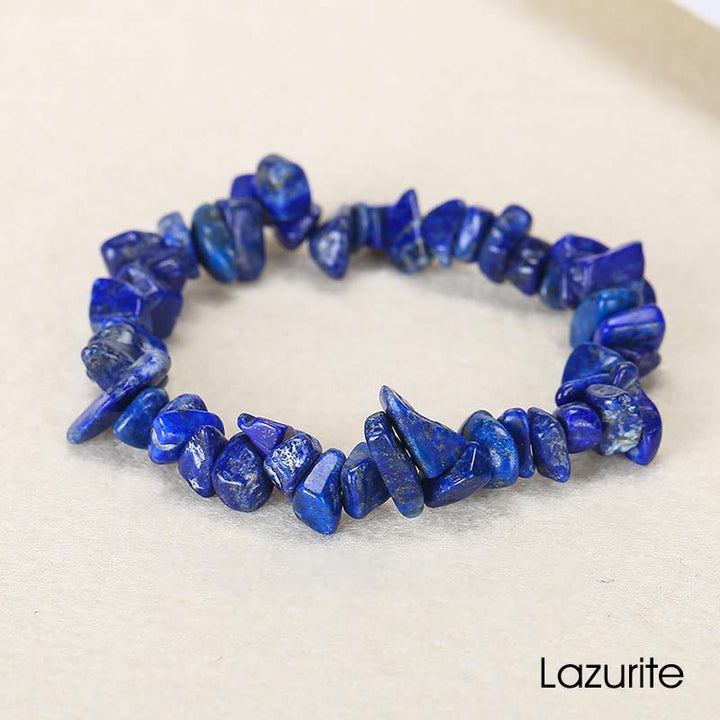 Braccialetto lenitivo con pietra di cristallo naturale di forma irregolare - Lazurite (Circonferenza del polso: 15-16 cm) - image 42