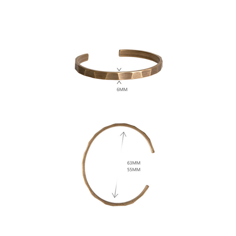Bracciale regolabile con polsino in rame con design rustico vintage Wealth