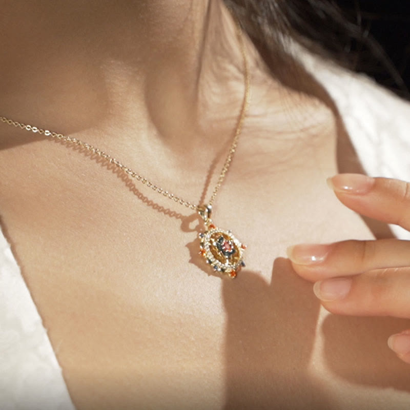 Collana con ciondolo Buddha Stones in argento sterling 925 con fiore di loto e zircone colorato, nuovo inizio - image 3