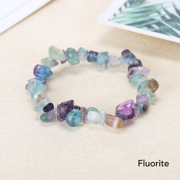 Braccialetto lenitivo con pietra di cristallo naturale di forma irregolare - Fluorite (Circonferenza del polso: 15-16 cm) - image 16