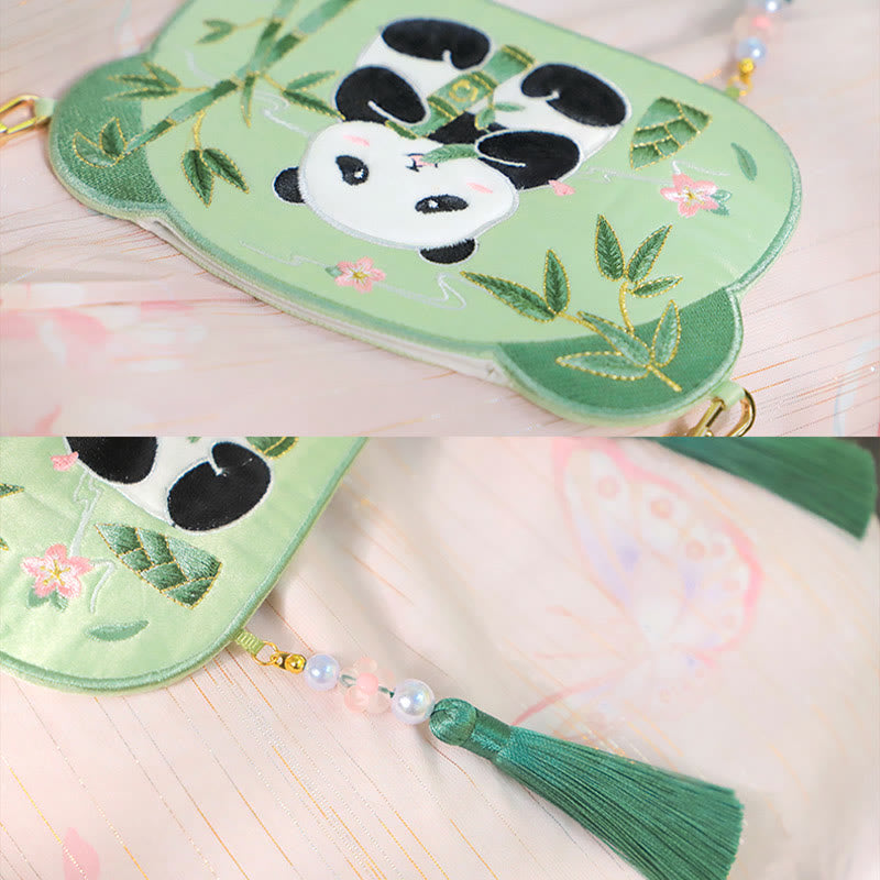 Buddha Stones Ricamo Panda Fortunato Gatto Shiba Inu Cervo Coniglio Volpe Fiore Animale Carino Borsa Hanfu Borsa A Tracolla Borsa A Tracolla