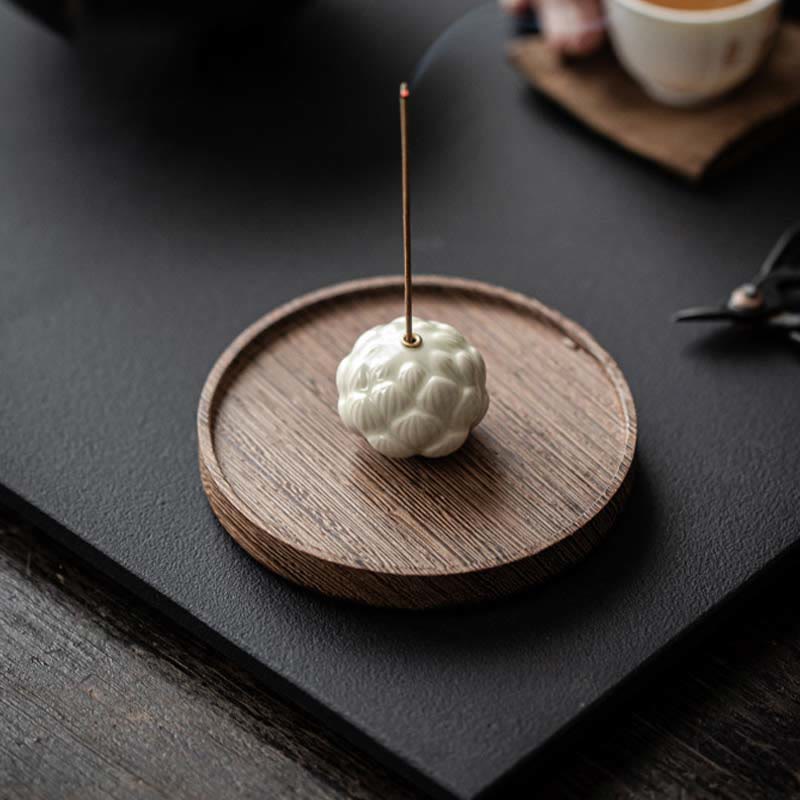 Buddha Stones Mini Fiore di Loto Meditazione Bastoncino di Ceramica Piccolo Bruciatore di Incenso Decorazione