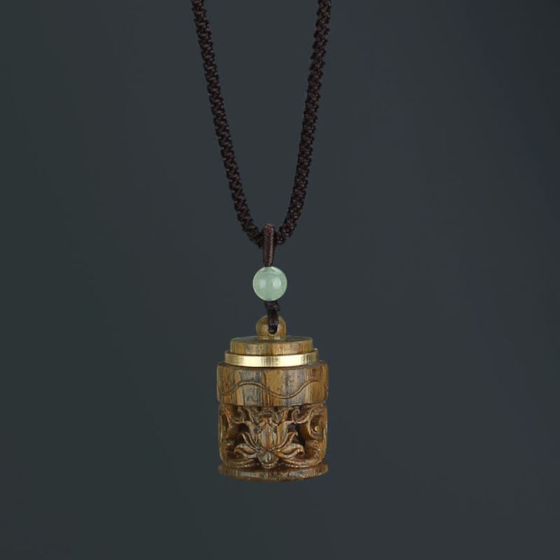 Buddha Stones Tibet Sandalo verde Palissandro Om Mani Padme Hum Loto Collana pendente rilassante positivo - Fiore di sandalo verde - image 13