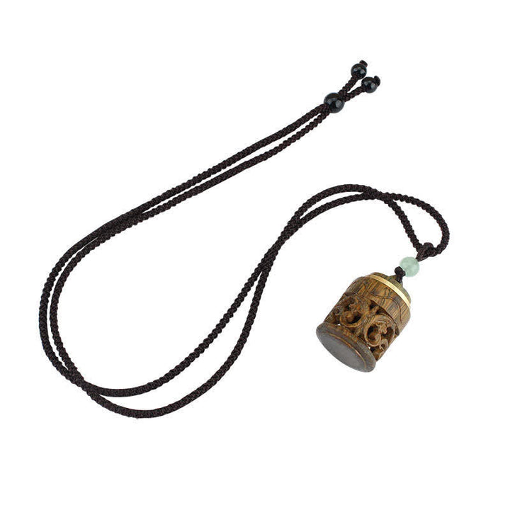 Buddha Stones Tibet Sandalo verde Palissandro Om Mani Padme Hum Loto Collana pendente rilassante positivo - image 15