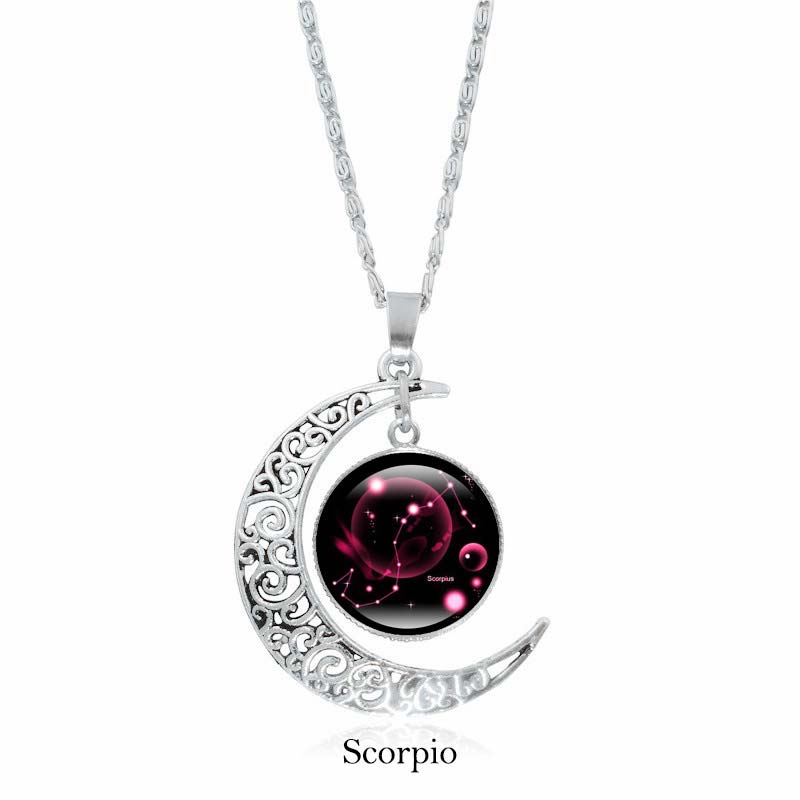 Buddha Stones Collana con ciondolo a catena con 12 costellazioni dello zodiaco e protezione della luna - Scorpione - image 13