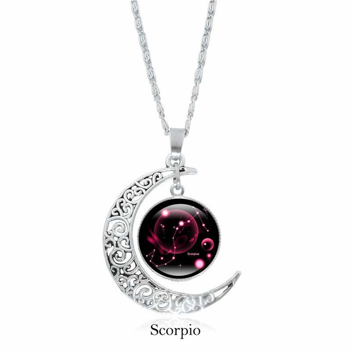 Buddha Stones Collana con ciondolo a catena con 12 costellazioni dello zodiaco e protezione della luna - Scorpione - image 13