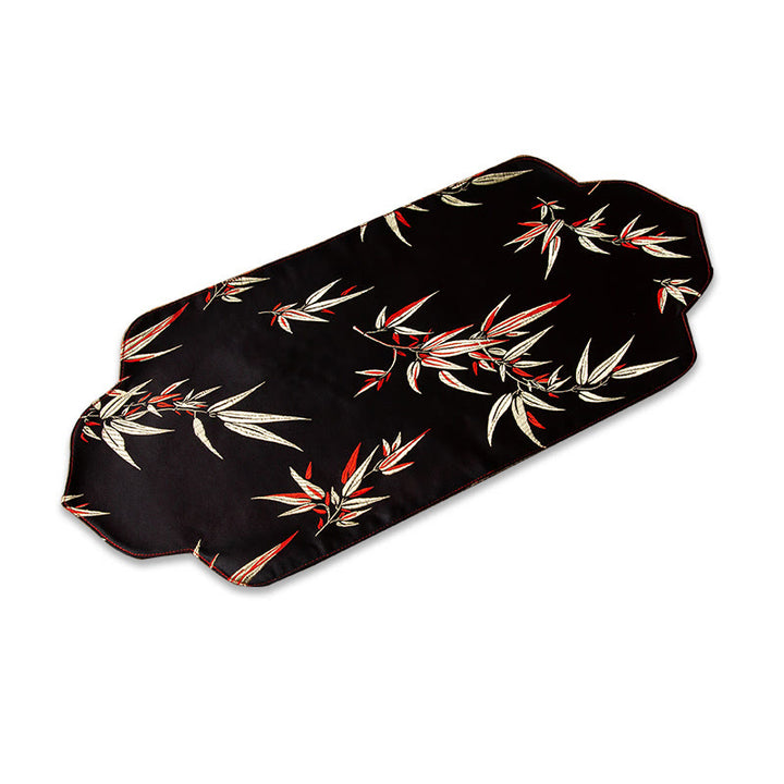 Buddha Stones Sea Wave Bamboo Plum Blossom Broccato Ricamo Sottobicchiere per tazza da tè Kung Fu Tappetino da tè