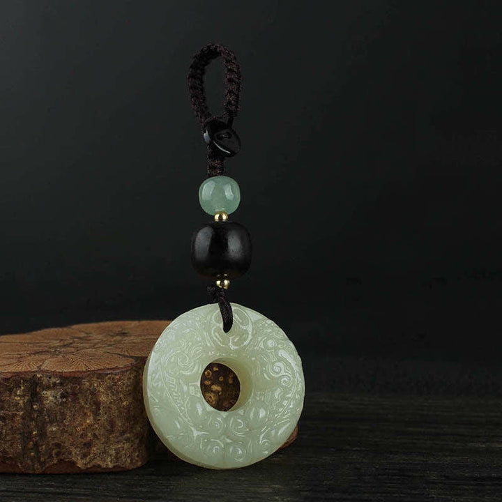 Buddha Stones PiXiu Jade Peace Buckle Abbondanza Ricchezza Portachiavi