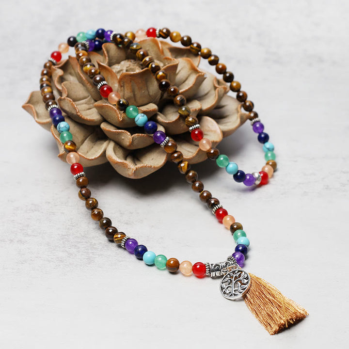 Buddha Stones, cristalli curativi, Mala, perline da preghiera, 108 bracciali multistrato per meditazione e guarigione