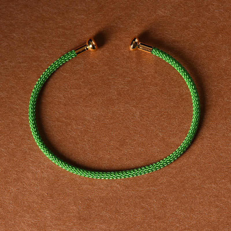 Braccialetto con polsino in corda intrecciata con design semplice fatto a mano Buddha Stones - Verde - image 31