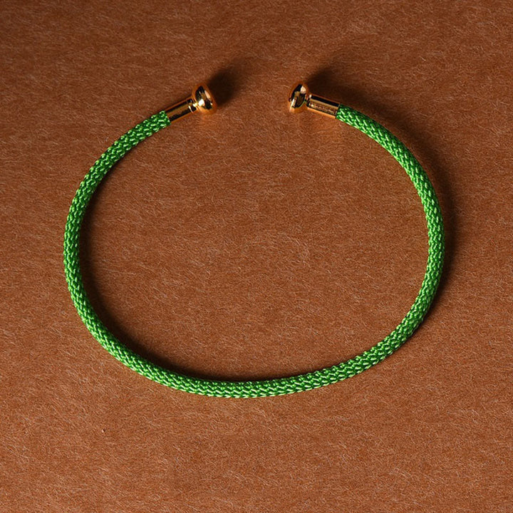 Braccialetto con polsino in corda intrecciata con design semplice fatto a mano Buddha Stones - Verde - image 31