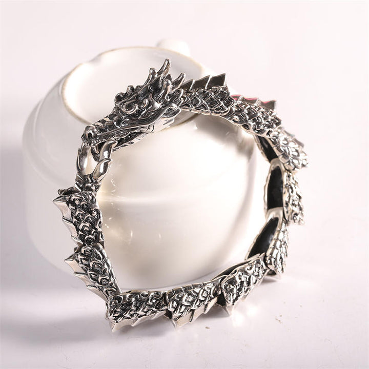 Buddha Stones Braccialetto in argento sterling 925 con drago, fortuna e successo - image 4
