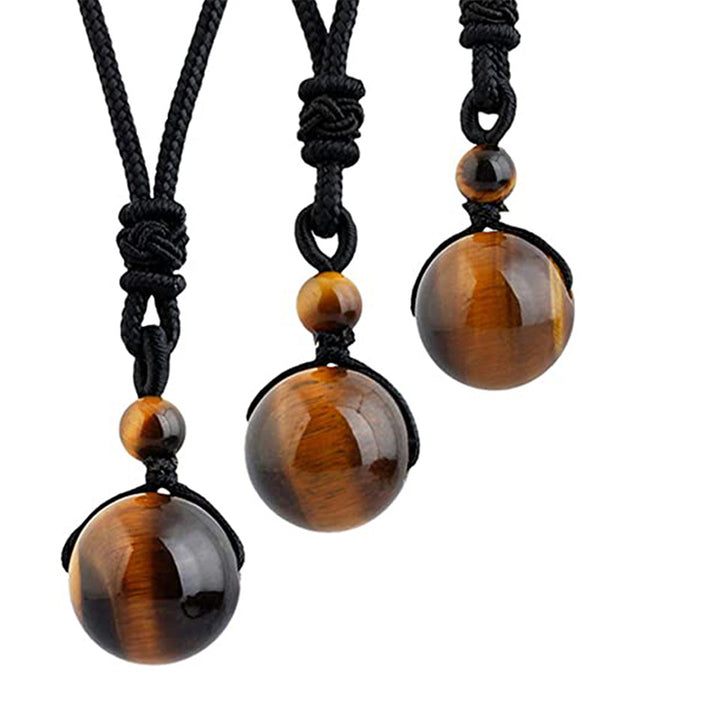Set di bracciali e collane con occhio di tigre tibetano Buddha Stones