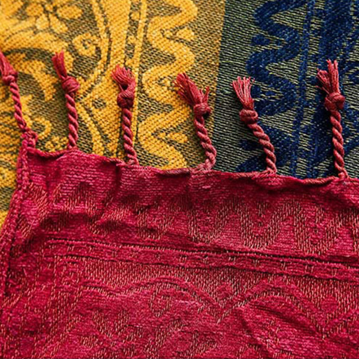 Coperta artigianale tinta a mano con motivo floreale tibetano Buddha Stones
