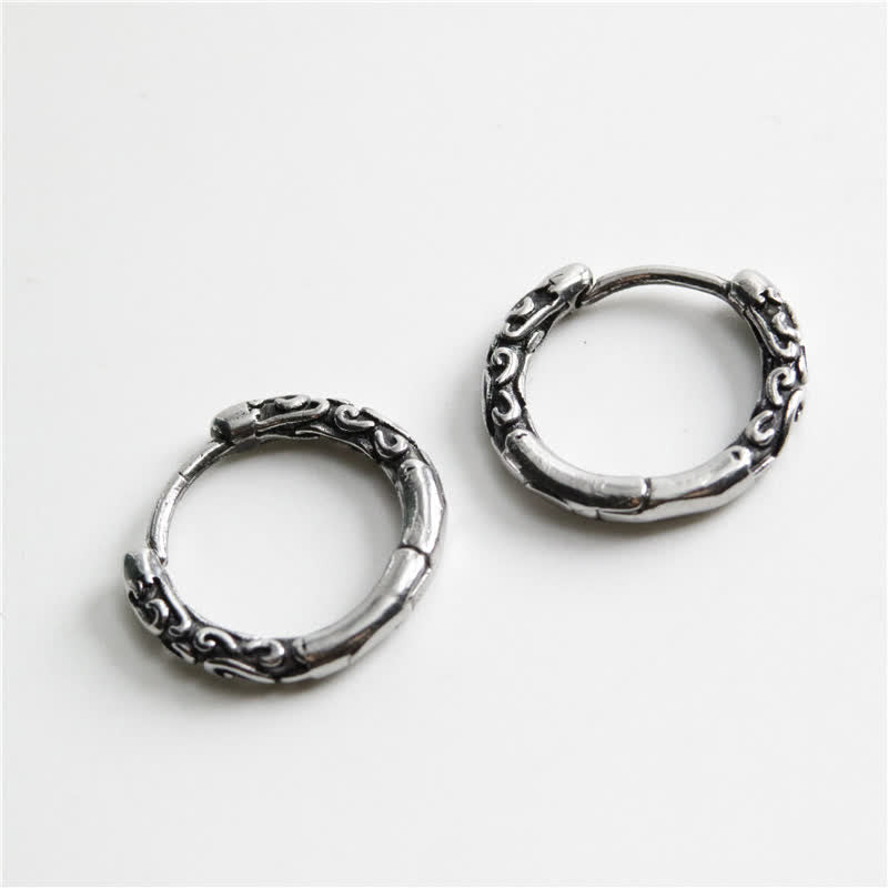 Orecchini Buddha Stones Viking Celtic Hoop Titanium Steel Balance