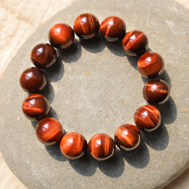Buddha Stones Bracciale con perle curative in occhio di tigre naturale - 14 mm - image 3