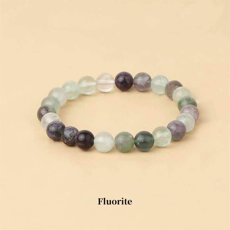 Braccialetto di perle curative in quarzo naturale Buddha Stones - 8 millimetri - Fluorite - image 40