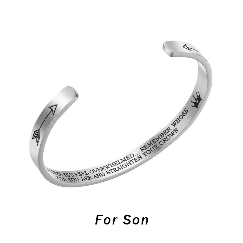 Braccialetti ispiratori Buddha Stones , regalo personalizzato per lei e lui, bracciale rigido con mantra inciso, gioielli a corona - Per figlio - image 5