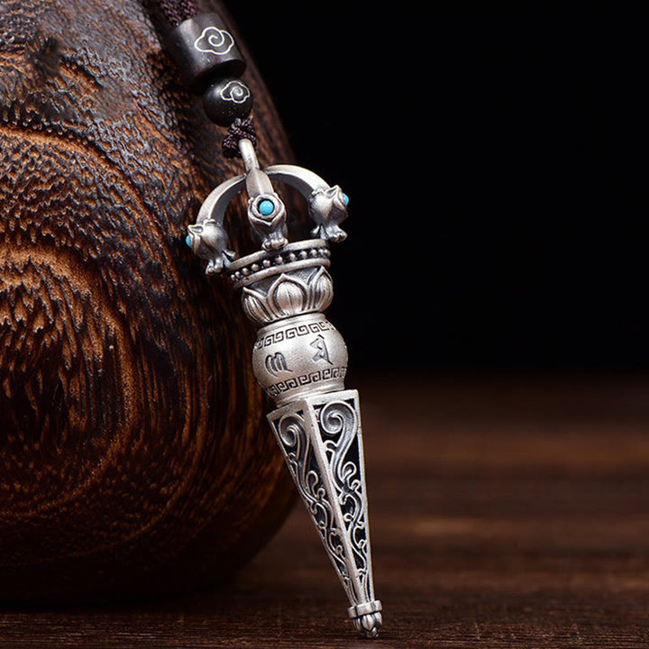 Ciondolo con collana girevole Buddha Stones tibetano Om Mani Padme Hum Dorje Vajra Design Wisdom - Dorje Vajra Design - image 0