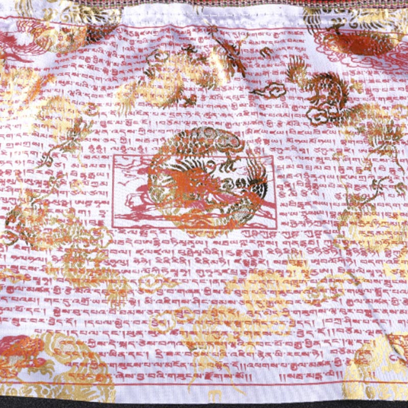 Bandiere di preghiera tibetane a 5 colori con motivo drago e cavallo del vento, per esterni, 20 pezzi. - image 5