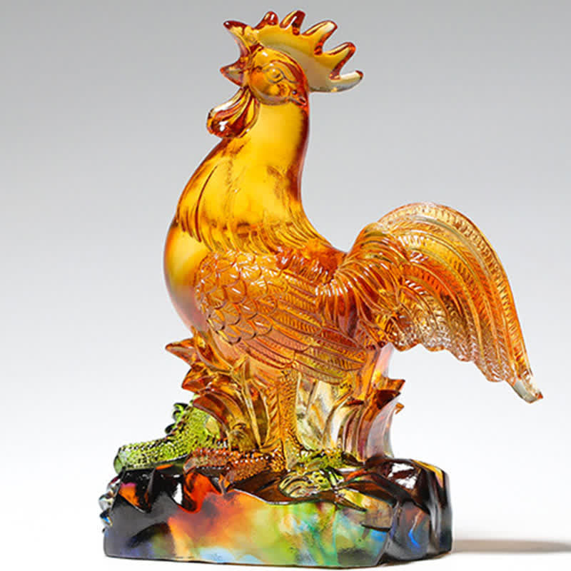 Decorazione per la casa fatta a mano in cristallo Liuli, raffigurante un gallo. - image 1