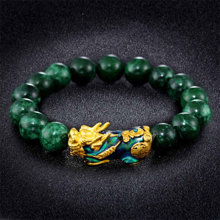 Braccialetto di protezione dell'abbondanza di giada Pixiu Buddha Stones - image 1