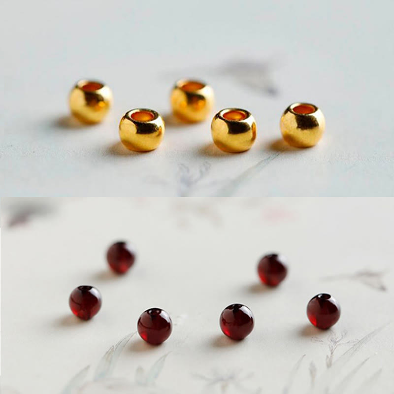Braccialetto di protezione in granato naturale con pesce koi in oro 999 Buddha Stones - image 15