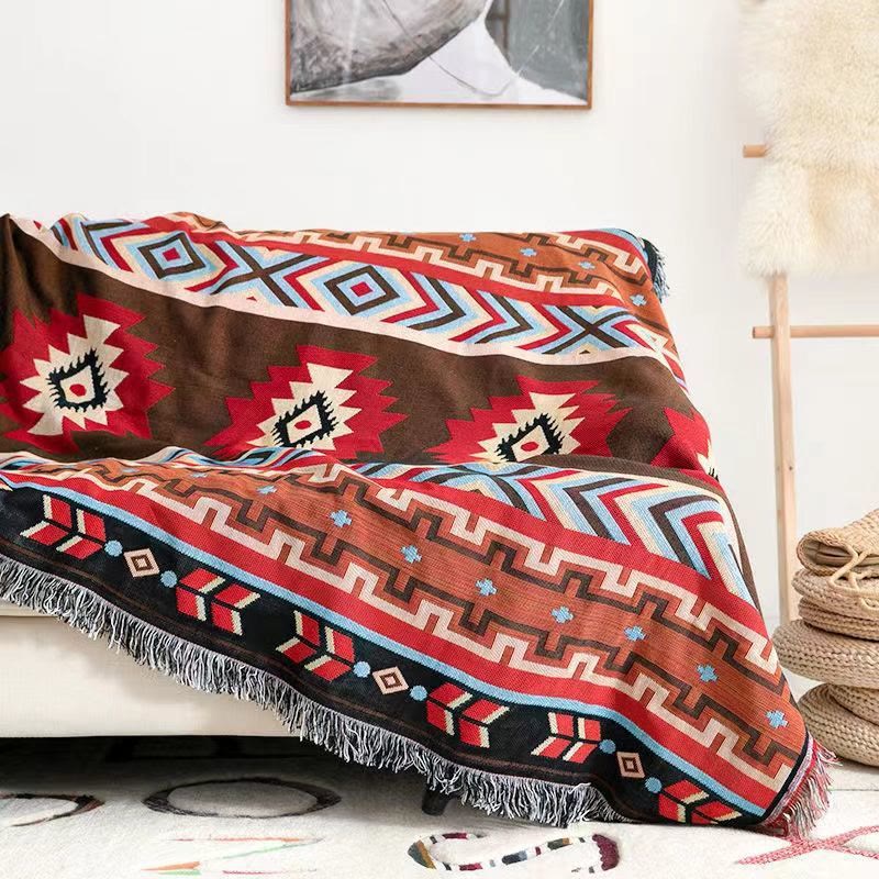 Coperta geometrica calda e confortevole per campeggio, casa, ufficio, letto