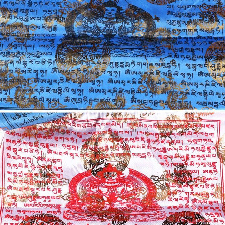 Buddha Stones Bandiere di preghiera tibetane a 5 colori con simbolo del cavallo del vento, benedizione e longevità, per esterni, 20 pezzi. - image 5